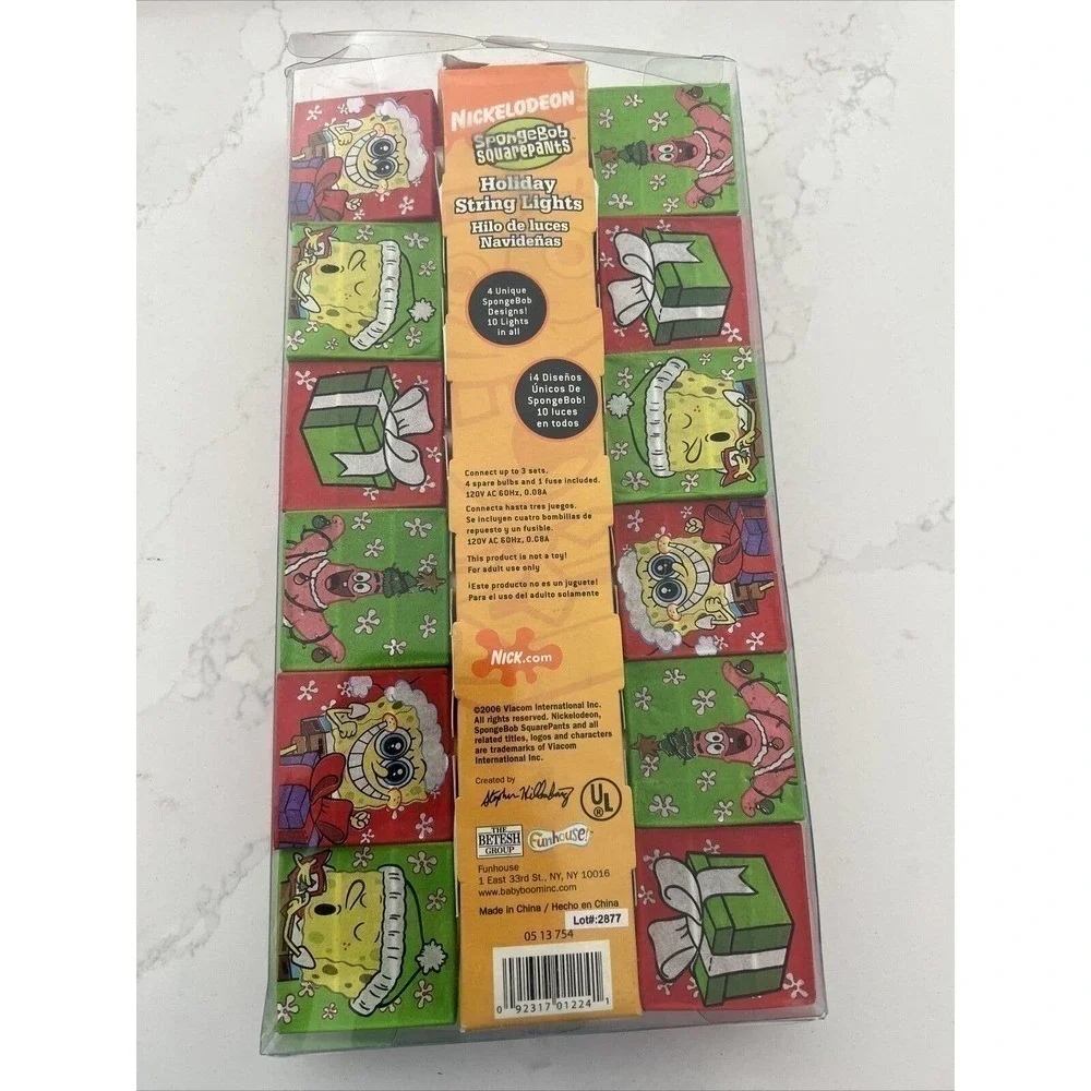 Spongebob Squarepants 12 String Lights Set‎ Holiday Christmas New In Package